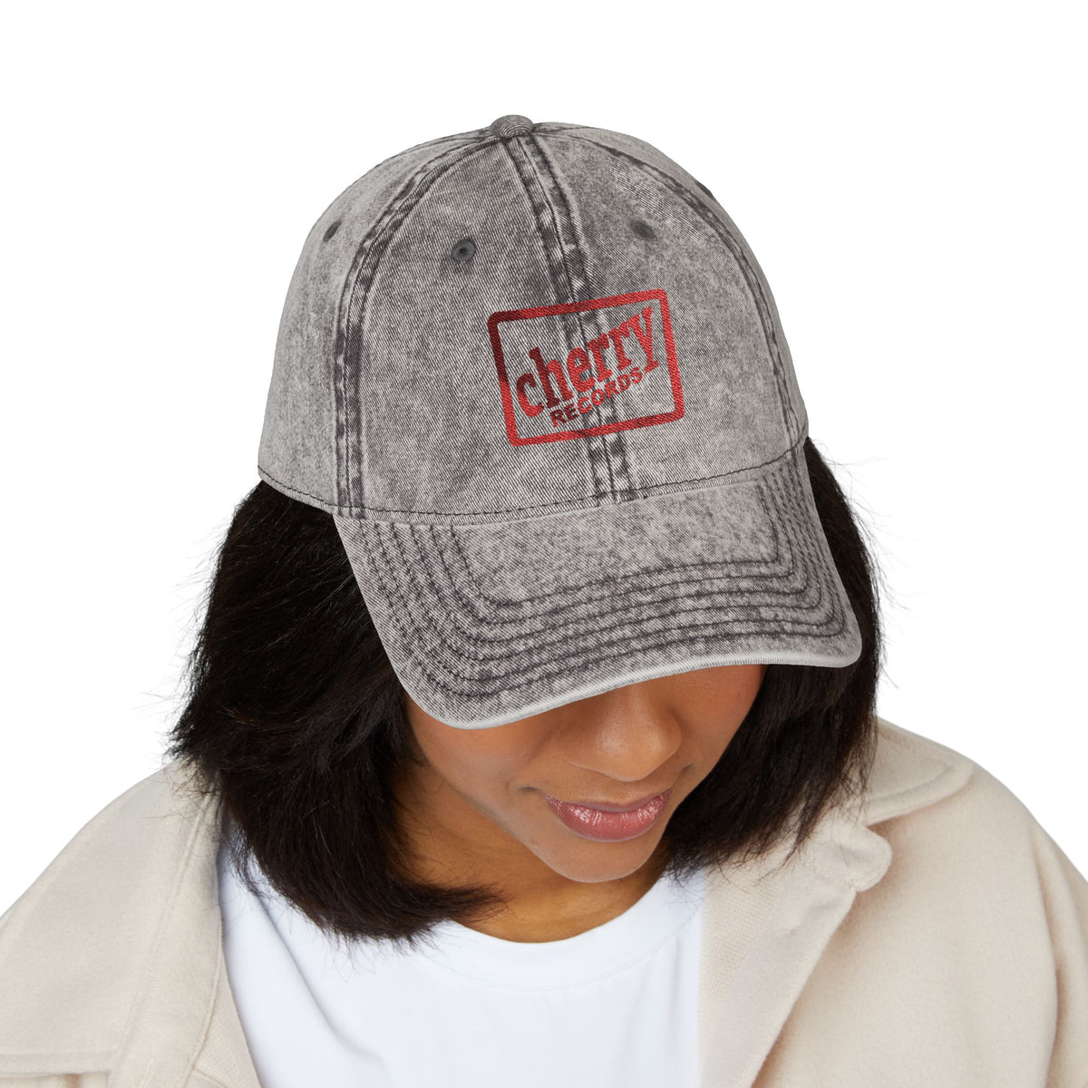 Cherry Records Vintage Embroidered Cap